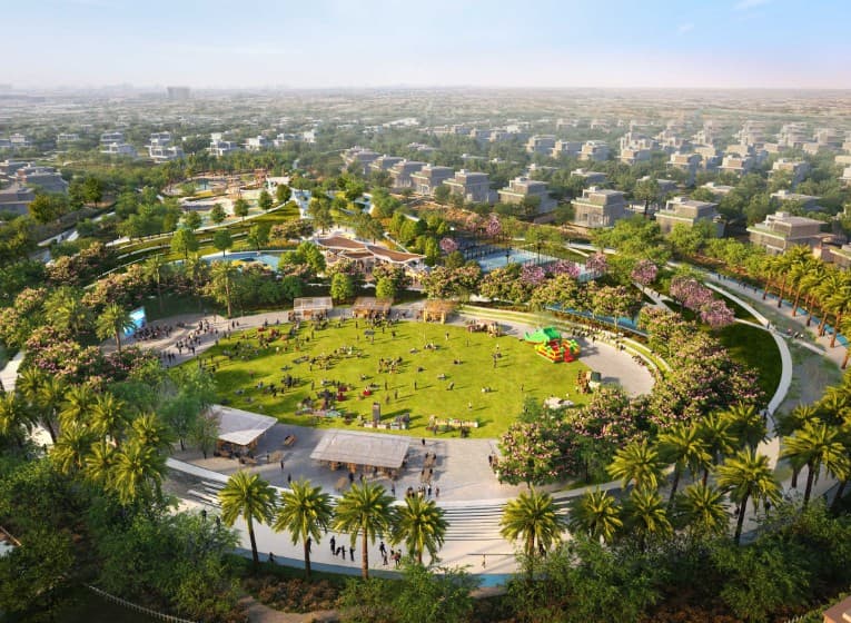 Events lawn and amphitheatre at Nad Al Sheba Gardens