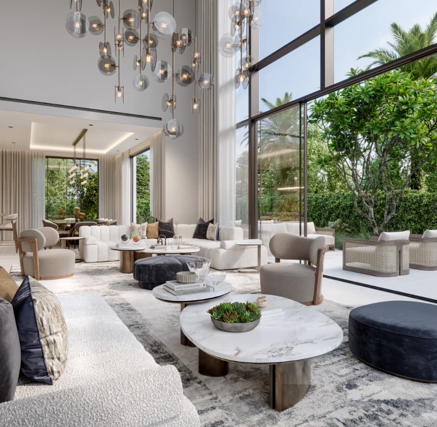 Villa architecture and gardens at Nad Al Sheba Gardens by Meraas